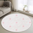 thumbnail image 1 of Easter Bunny 3ft Area Rug, Pink Eggs Cute Rabbits Cartoon Washable Non-Slip Small Round Rugs for Entryway Bedroom Kitchen, Soft Circle Carpet for Dining Room, Playroom Nursery Rug, 1 of 9