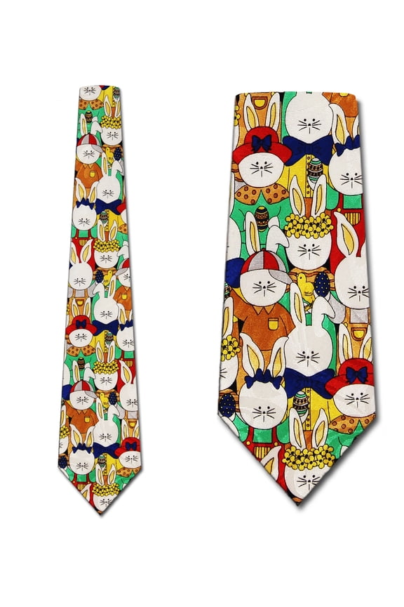 Easter Bunny Allover(Yellow) Necktie Mens Tie