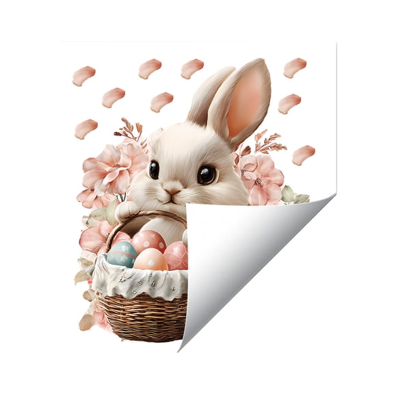 Easter Bunny And Egg Wall Stickers For Doors Windows Spring Home Decoration