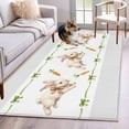 thumbnail image 1 of Easter Bunny Area Rug 4'x6', Spring Watercolor Carrot Modern Art Washable Non-Slip Rugs, Low Pile Large Carpet for Living Room Bedroom Dining Room Kitchen Office Indoor Mat, 1 of 9