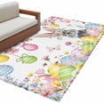 thumbnail image 1 of Easter Bunny Area Rugs Collection 2.7'x5', Colorful Easter Eggs Spring Pink Peach Flowers Non Slip Indoor Rectangle Throw Runner Rug Floor Mat Carpet for Living Room Dining Table Bedroom Nursery, 1 of 9