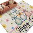 thumbnail image 1 of Easter Bunny Area Rugs Collection 6'x9', Spring Watercolor Polka Dot Flower Plaid Beige Non Slip Indoor Rectangle Throw Runner Rug Floor Mat Carpet for Living Room Dining Table Bedroom Nursery, 1 of 9