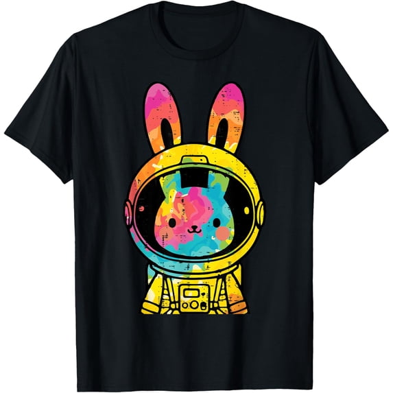 Easter Bunny Astronaut Space Rabbit Boys Girls Kids Youth T-Shirt men and women can wear, black, white, gifts