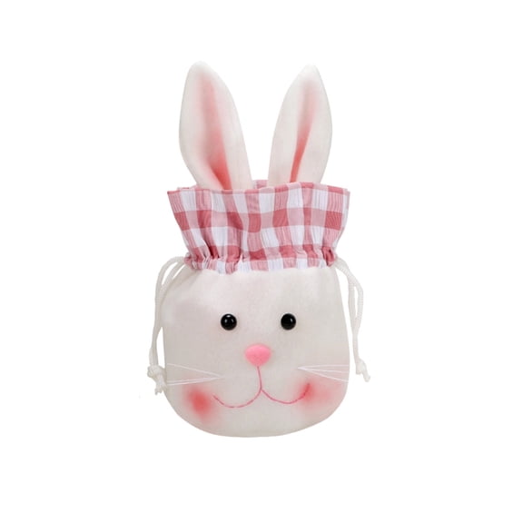 Easter Bunny Bags with Drawstring, 7.9 x 10.2 Inch Easter Burlap Bags Rabbit Ears Cute Bunny Bag Cookies Chocolate Party Favors Gift Candy Egg Hunts Stuffer