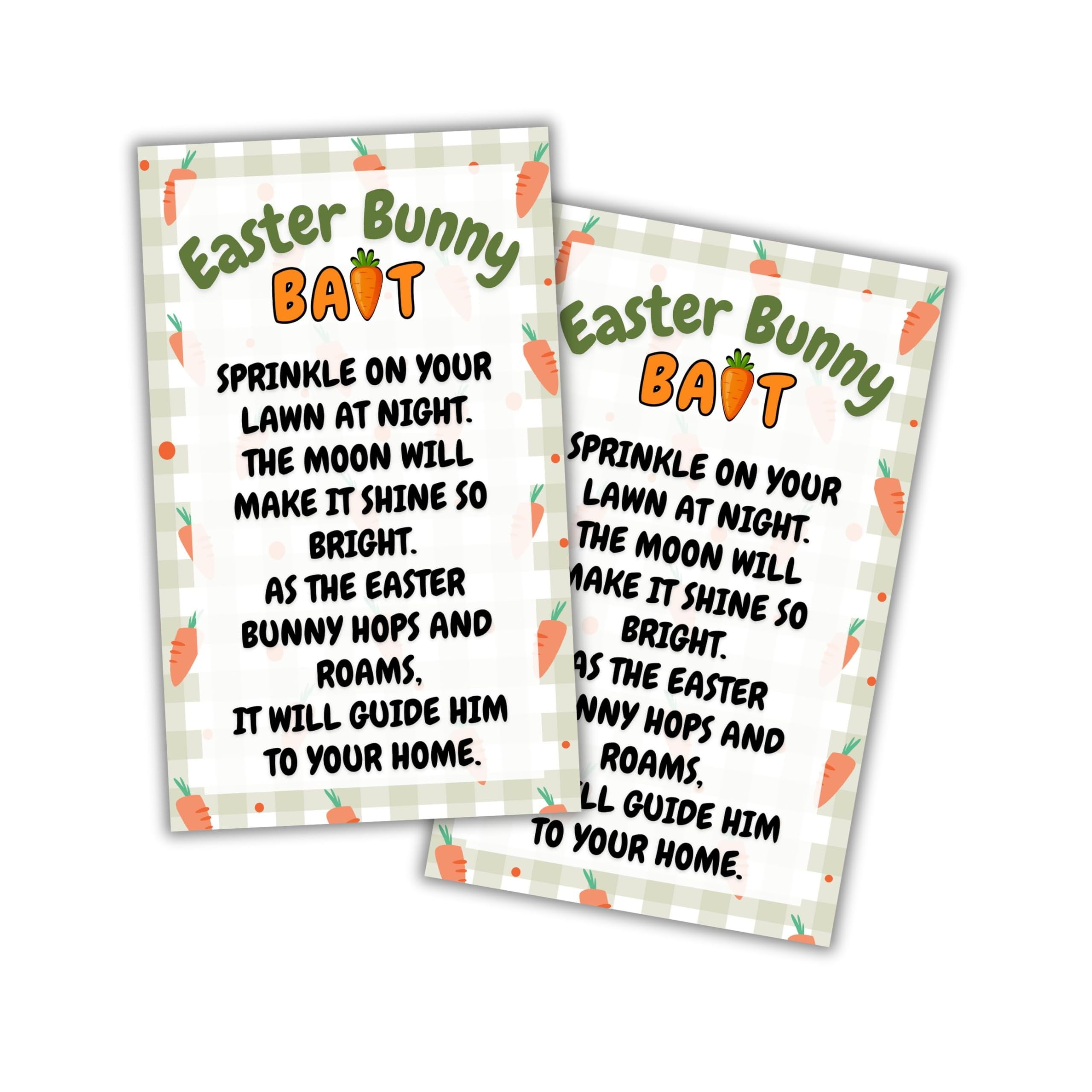 Easter Bunny Bait Instruction Cards 30 Pack, 2x3.5 inches Tag for Treat ...