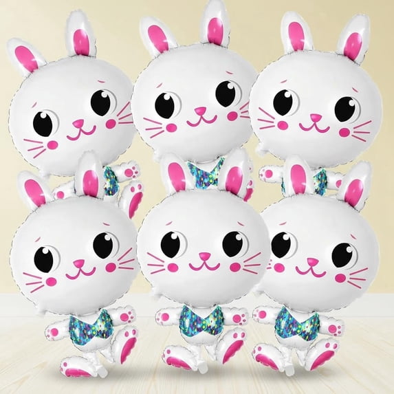 Easter Bunny Balloon Set Foil Rabbit Decorations for Party Celebration Egg Hunt Home Decor and Photo Backdrops