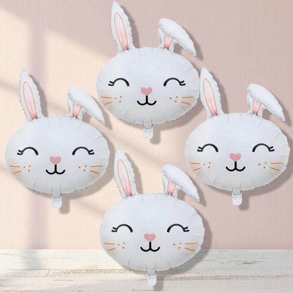 Easter Bunny Balloons Bunny Head Foil Balloons Happy Easter Rabbit Mylar Balloons for Party Decorations Supplies