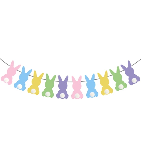 Easter Bunny Banner Decoration, Easter Bunny Rabbit Banner Bunting Garland, Easter Decorations