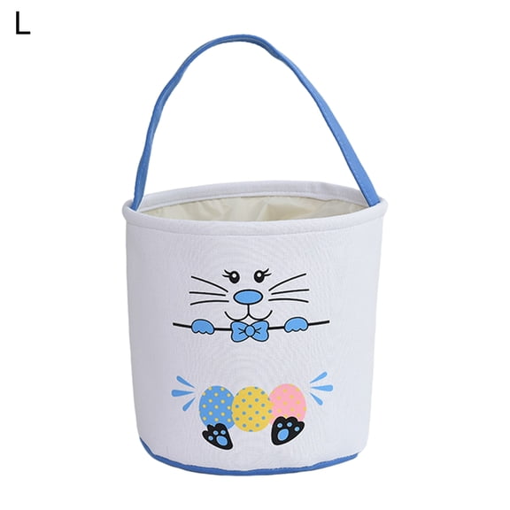 Easter Bunny Basket Bags Canvas Gift Basket with Fluffy Tail for Kids Party Decoration and Daily Use