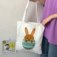 thumbnail image 1 of Easter Bunny Basket Egg Bags for Kids, Personalized Candy Egg Basket Rabbit Printed, Canvas Cotton Personalized Candy Basket Clearance, 1 of 4