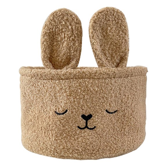 Easter Bunny Basket for Egg Hunt and Gift Storage – Durable Soft Cloth Design with Festive Expressions, Perfect for Easter Events, Decorations, and Themed Celebrations