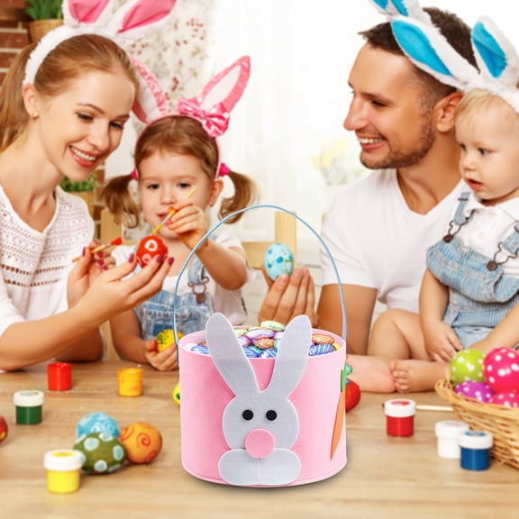Easter Bunny Basket Eggs Bags For Kids Personalized Candy Basket Buckets