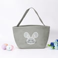 thumbnail image 1 of Easter Bunny Basket for Kids,Cute Blue Canvas Tote Bag with Rabbit Embroidery,Reusable Egg Hunt Bucket with Handle,Spring Gift Bag for Easter Party Favors,Candy Storage & Home Decor, 1 of 5