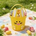 thumbnail image 1 of Easter Bunny Basket Non Woven for Ki-ds, Reusable Easter Candy Bucket for Egg Hunt, Gift Bag, Party Favors, Foldable Storage Tote for Spring Home Decor, 1 Pack, 1 of 6