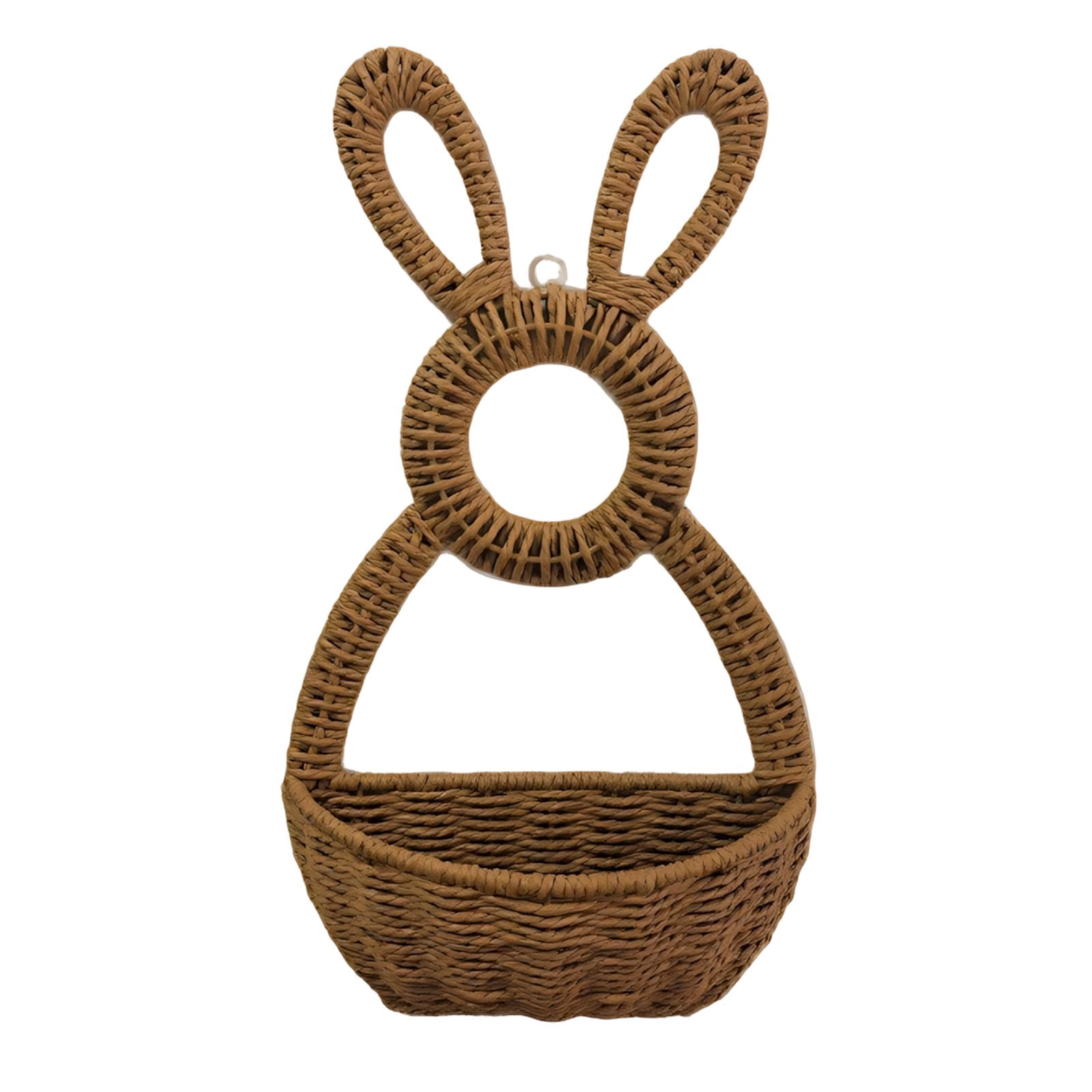 Easter Bunny Basket, Wicker Bunny Easter Basket, Bunny Basket Hanging Wall Pocket Spring Decor, Woven Wall, Unlined Makes Decorate For Flowers, Gifts