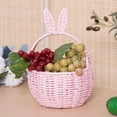 thumbnail image 1 of Easter Bunny Basket, Woven Cotton Rope Storage Basket with Rabbit Ears, Cute Easter Gift Basket for Kids Boys Girls, Easter Decorations Egg Storage Basket with Handle, 1 of 4