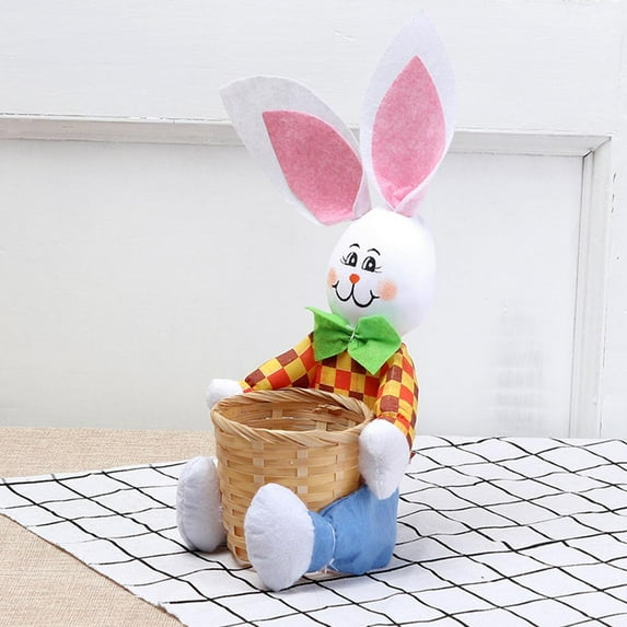 Easter Bunny Basket for Kids Easter Candy Basket Easter Decorations Holiday Gifts,4.72x11.8inch