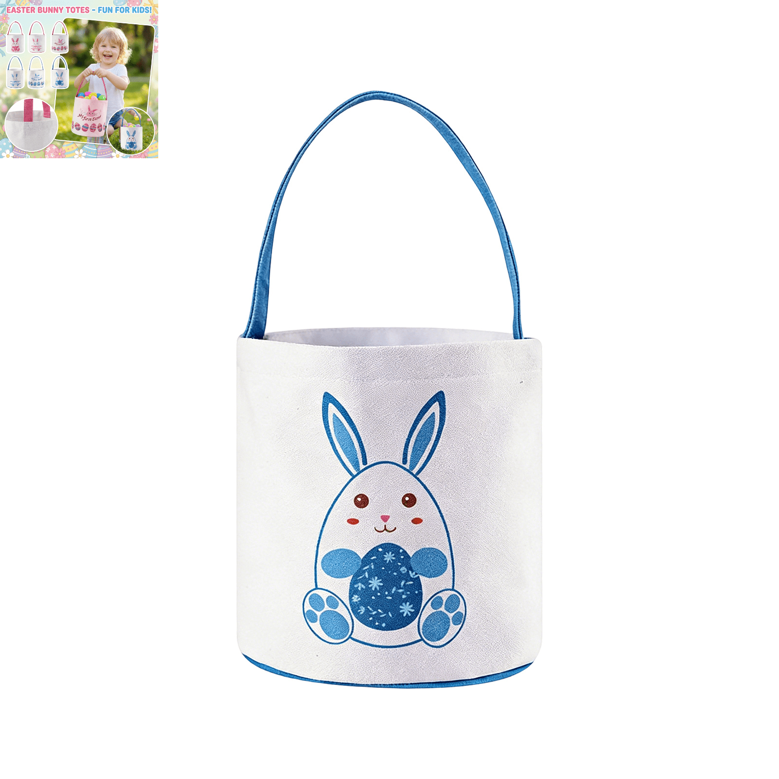 Easter Bunny Basket with Handle, Easter Basket with Rabbit Ears for ...