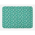 thumbnail image 1 of Easter Bunny Bath Mat, Continuous Rabbit Pattern Small Trees Flowers, Plush Bathroom Decor Mat with Non Slip Backing, 29.5" X 17.5", Dark Seafoam Dark Indigo, by Ambesonne, 1 of 2