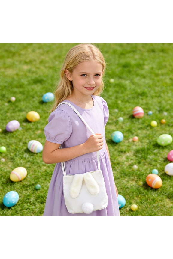 Easter Bunny Beach Bag - Reusable Zipper Pouch, 12.99×9.45×0.79in Storage Organizer for Foods, Space Saving Shopping Tote, Tote