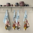 thumbnail image 1 of Easter Bunny Beach Kitchen Tea Towels Set of 6 Absorbent Hand Dish Towels, Eggs Basket Dishcloths Lint-Free 18x28 Inch Fast Drying for Cooking Baking Home Clean, 1 of 5