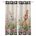 thumbnail image 1 of Easter Bunny Blackout Curtains for Bedroom Living Room Darkening Curtains 54 Inch Long Spring Flowers Leaves Cute Rabbits Pastoral Plants Short Curtain for Small Window Treatment Drapes 42"x54"x2, 1 of 9