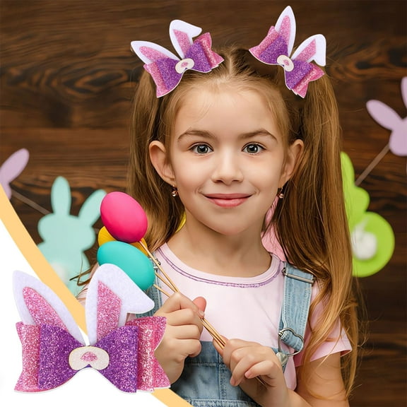 Easter Bunny Bow Hairpin Festive Hair Accessory Plastic Decorative Hair Clip Party Wear Holiday Ornament for Women Girls Easter Celebration Costume Party Favor Gift