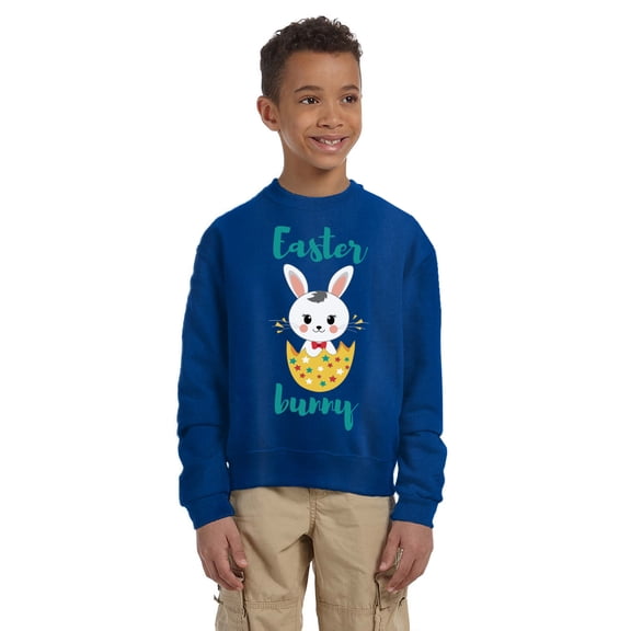 Easter Bunny Boy Easter Sweatshirt for Kids Sweater - Youth S M L XL - Christian Holiday Easter Tee for Boys for Girls