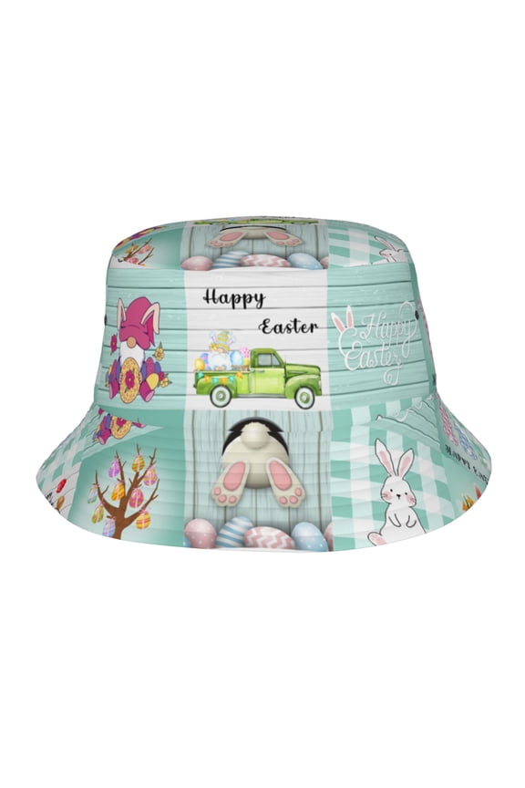 Easter Bunny Bucket Hat, Packable Fisherman Sun Cap, Foldable UV Protection for Fishing Beach Hiking Camping