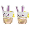 thumbnail image 1 of Easter Bunny Buckets Set of 2 Baskets 12 Inch with Ribbon Handles, Empty Easter Pails for Kids Easter Egg Hunt Party Favors, 1 of 6