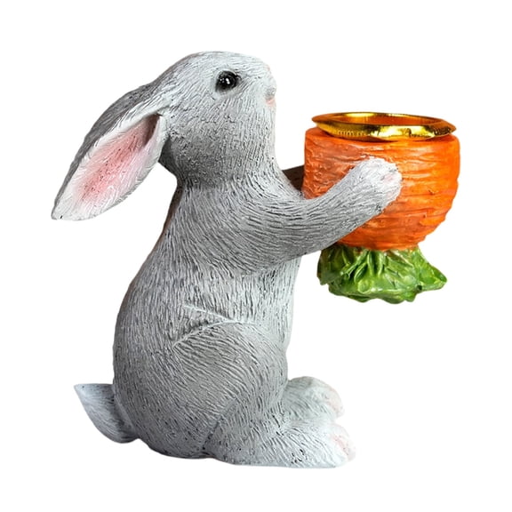 Easter Bunny Candle Holder – Decorative Centerpiece for Spring Table, Farmhouse Rabbit Candle Holder for Tealights, Mantel, Dining Table & Holiday Home Decor
