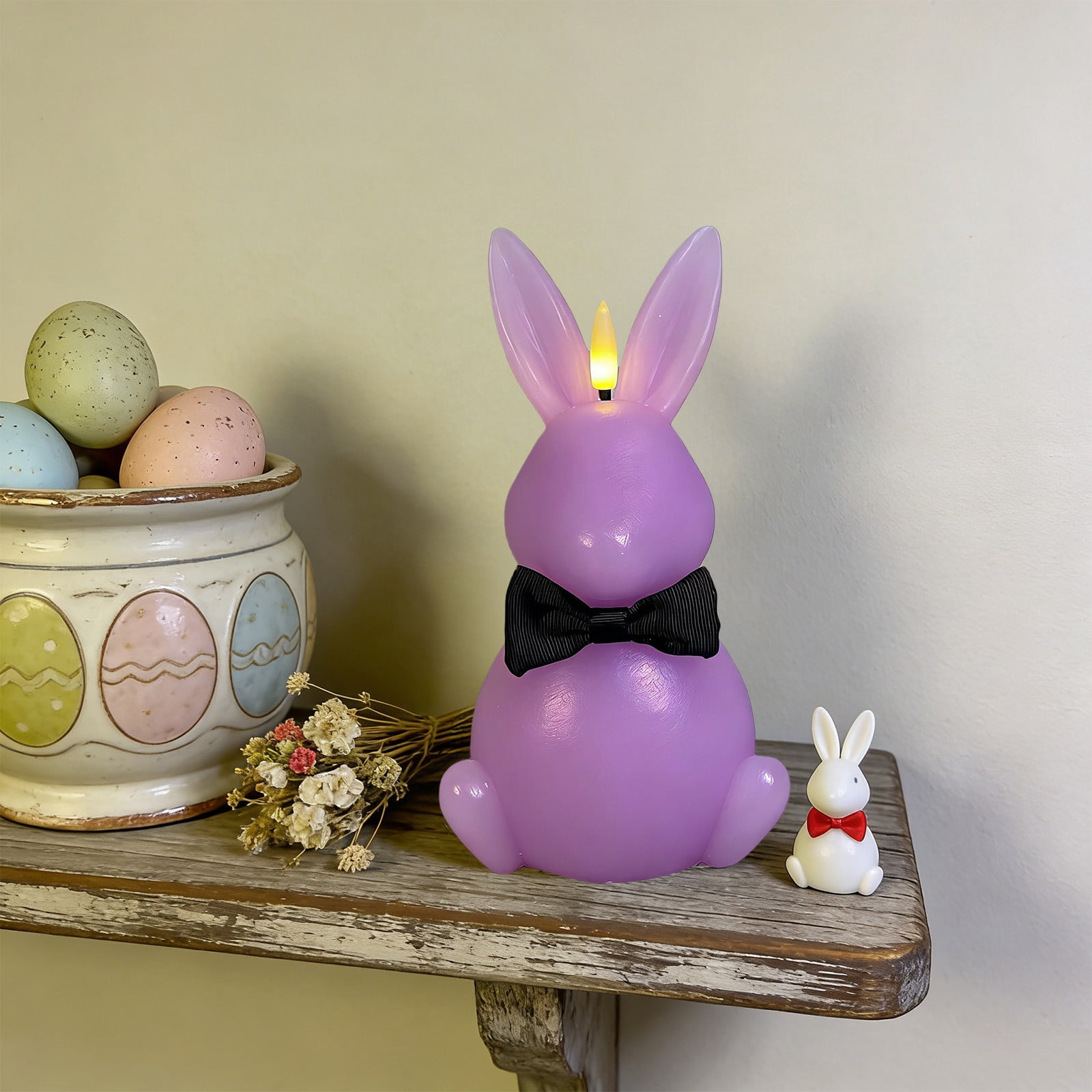 Easter Bunny Candle Lamp Electronic Flameless Wax Candle for Home Decor ...
