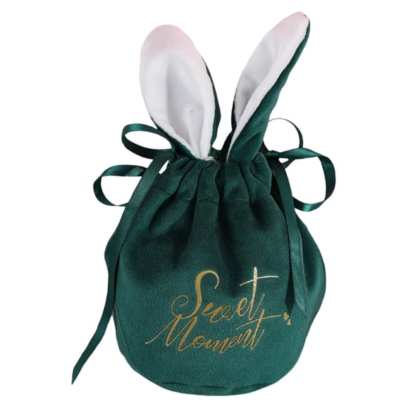 Easter Bunny Candy Gift Bags Rabbit Ears Velvet Drawstring Candy Bag for Easter Birthday Weddings Party Gift Packaging Supplies Hearthweave