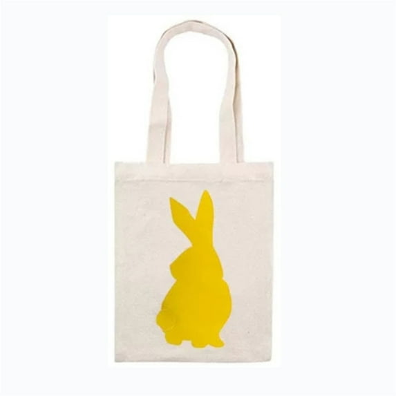 Easter Bunny Canvas Bag,Easter Gift Bags,Large Easter Bags with Handles,Canvas Easter Egg Bunny Treat Bags for Kids,Trick Bags Easter Kids Party Favor Supplies, Tote Bag Easter Basket Bags