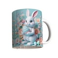 thumbnail image 1 of Easter Bunny Ceramic Coffee Mug 12oz - 350ml Spring Rabbit Design Tea Cup with Handle, Microwave & Dishwasher Safe Holiday Gift (Pastel Colors) C, 1 of 6