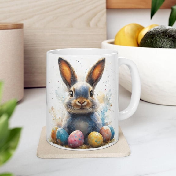 Easter Bunny Ceramic Coffee Mug Spring Home DE1cor