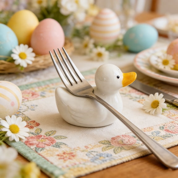 Easter Bunny Ceramic Nesting Figurines, Set of 5 White Rabbit Decorative Storage Trays, Tabletop Accents for Home, Kitchen & Bookshelf Decor