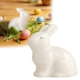thumbnail image 1 of Easter Bunny Ceramic Ornament Set Minimalist Rabbit Figurine for Modern Home Desktop Festive Atmosphere Spring Tabletop Decor, 1 of 9