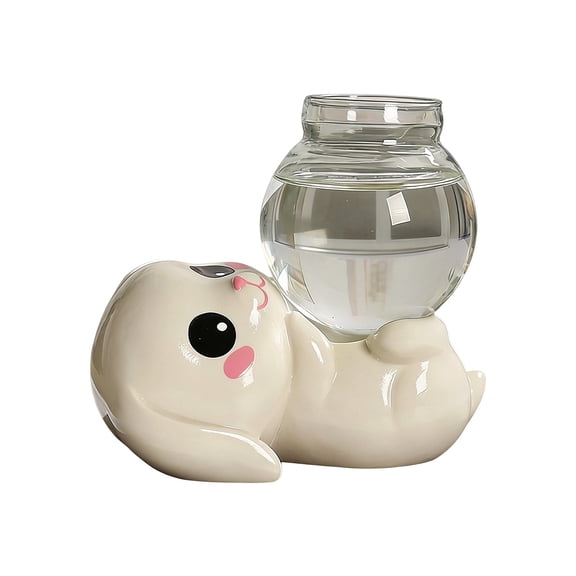 Easter Bunny Ceramic Planter Vase for Hydroponic Plants - Whimsical Desktop Decor, Ideal for Home, Office, and Gift Celebrations