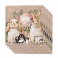 thumbnail image 1 of Easter Bunny Cloth Napkins, Eggs Green Leaves Rustic Flowers Cups Vintage Washable and Reusable Dinner Napkins Set of 6, Table Napkin for Kitchen Party Birthday Wedding Hotel Housewarming 20"x20", 1 of 9