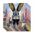 thumbnail image 1 of Easter Bunny Cloth Napkins, Grey Rabbit Spring Flowers Vintage Country Plants Washable and Reusable Dinner Napkins Set of 4, Table Napkin for Kitchen Party Birthday Wedding Hotel Housewarming 20"x20", 1 of 9