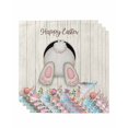 thumbnail image 1 of Easter Bunny Cloth Napkins Set of 4 Reusable Dinner Napkins, Colorful Eggs Cute Rabbit Grey Country Wooden Cocktail Napkin Washable Table Napkins for Wedding/Holiday Party/Baby Shower 20"x20", 1 of 7