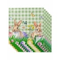 thumbnail image 1 of Easter Bunny Cloth Napkins Set of 6 Reusable Dinner Napkins, Spring Easter Eggs Chicken Sage Green Plaid Cocktail Napkin Washable Table Napkins for Wedding/Holiday Party/Baby Shower 20"x20", 1 of 7