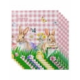 thumbnail image 1 of Easter Bunny Cloth Napkins Set of 6 Reusable Dinner Napkins, Spring Easter Eggs Floral Pink Plaid Cocktail Napkin Washable Table Napkins for Wedding/Holiday Party/Baby Shower 20"x20", 1 of 7