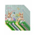 thumbnail image 1 of Easter Bunny Cloth Napkins Set of 8 Reusable Dinner Napkins, Spring Easter Eggs Floral Teal Wood Cocktail Napkin Washable Table Napkins for Wedding/Holiday Party/Baby Shower 20"x20", 1 of 7