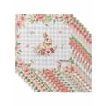 thumbnail image 1 of Easter Bunny Cloth Napkins Set of 8 Reusable Dinner Napkins, Spring Watercolor Pink Flower Grey Plaid Cocktail Napkin Washable Table Napkins for Wedding/Holiday Party/Baby Shower 20"x20", 1 of 7