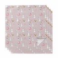 thumbnail image 1 of Easter Bunny Cloth Napkins, Spring Carrots Cute Rabbit Pink Love Heart Gifts Washable and Reusable Dinner Napkins Set of 4, Table Napkin for Kitchen Party Birthday Wedding Hotel Housewarming 20"x20", 1 of 9