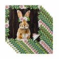 thumbnail image 1 of Easter Bunny Cloth Napkins, Spring Daisy Botanical Leaves Brown Wood Washable and Reusable Dinner Napkins Set of 8, Table Napkin for Kitchen Party Birthday Wedding Hotel Housewarming 20"x20", 1 of 9
