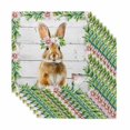 thumbnail image 1 of Easter Bunny Cloth Napkins, Spring Daisy Botanical Leaves Gray Wooden Washable and Reusable Dinner Napkins Set of 8, Table Napkin for Kitchen Party Birthday Wedding Hotel Housewarming 20"x20", 1 of 9