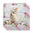 thumbnail image 1 of Easter Bunny Cloth Napkins, Spring Daisy Flower Colorful Eggs White Wooden Washable and Reusable Dinner Napkins Set of 4, Table Napkin for Kitchen Party Birthday Wedding Hotel Housewarming 20"x20", 1 of 9